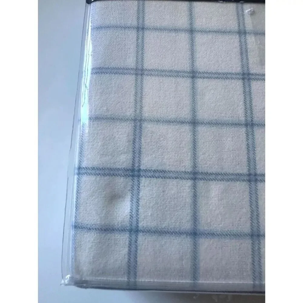 Ralph Lauren Flannel Millerton Plaid Standard Pillowcases Set 2 Blue White New